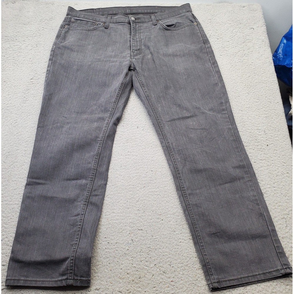 Levi's 541 Jeans Mens 38x32 Gray Denim Dark Wash Grunge Americana Straight Leg